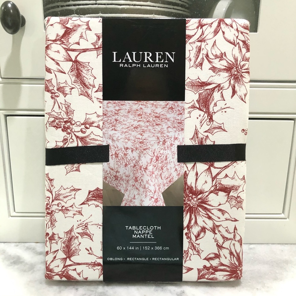 Lauren Ralph Lauren Cotton Tablecloth Red Toile